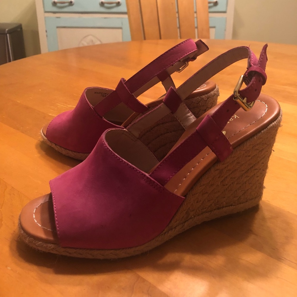 Hot pink Kate Spade wedges